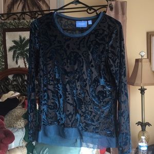 Vera Wang Scalloped Vevet Top